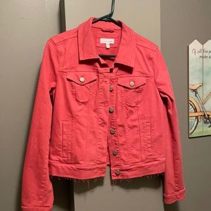 Loft women’s pink denim jacket